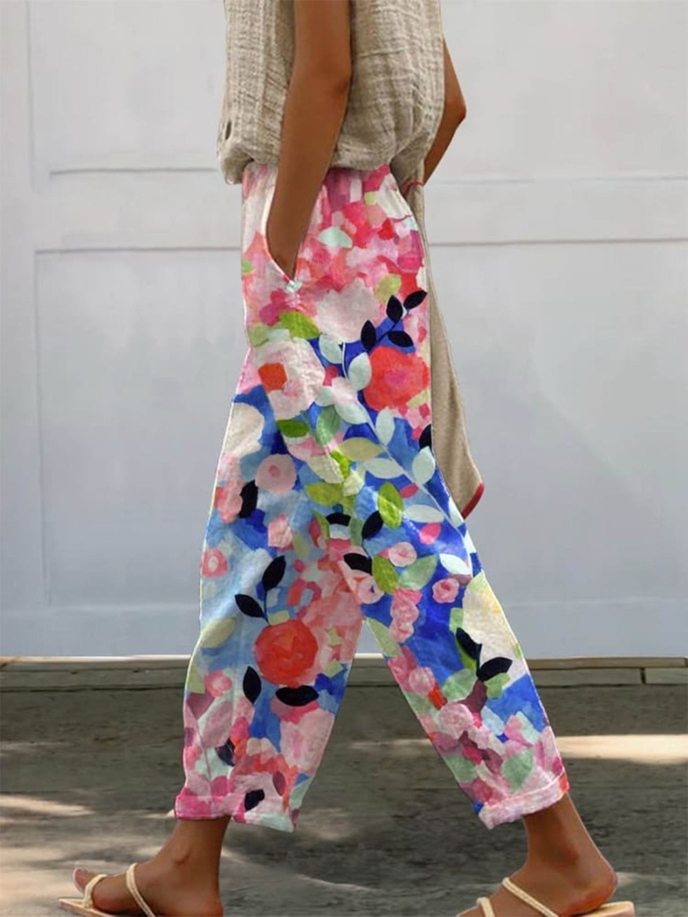 Floral Print Loose Casual Pants